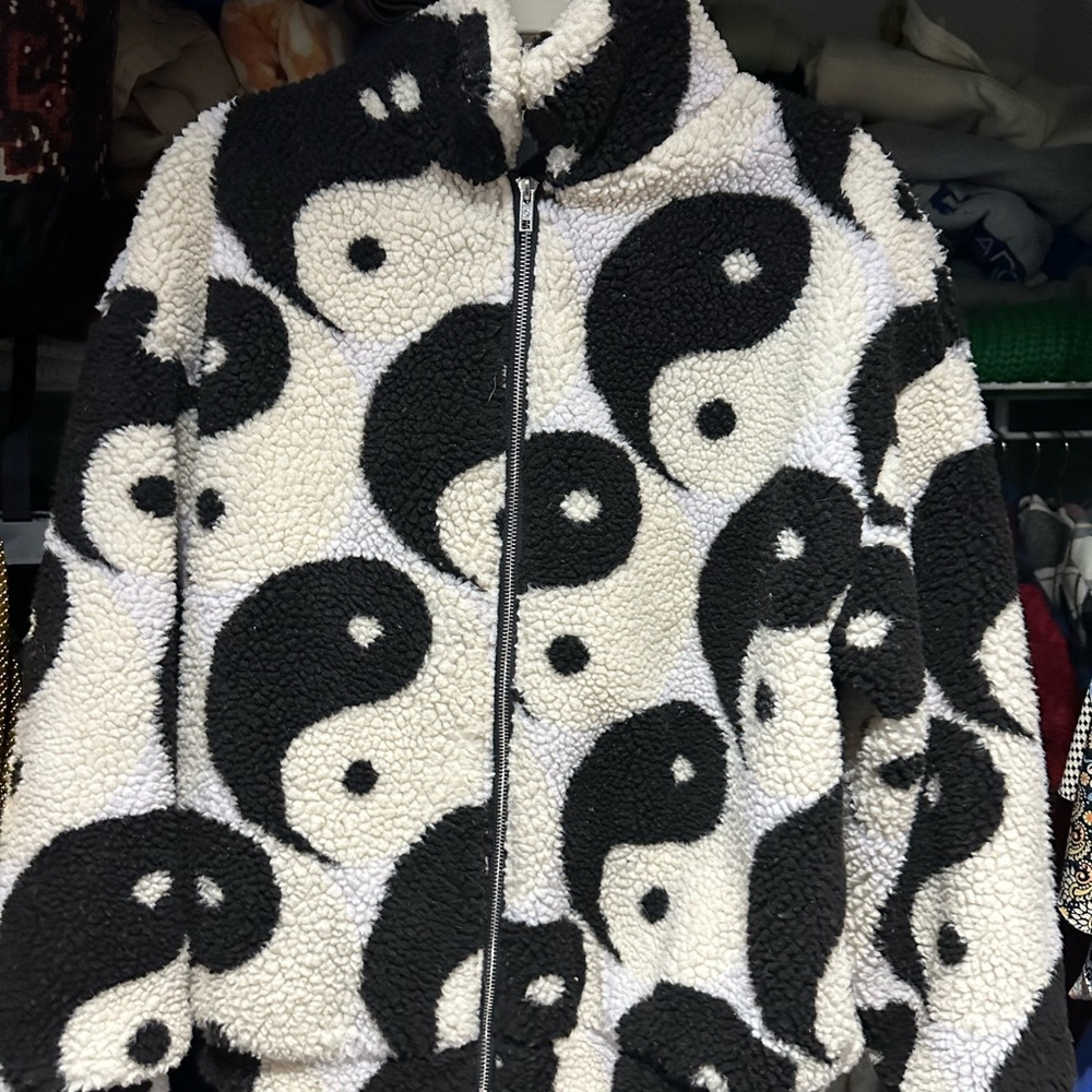 Vintage Yin Yang Sherpa Jacket Full Zip